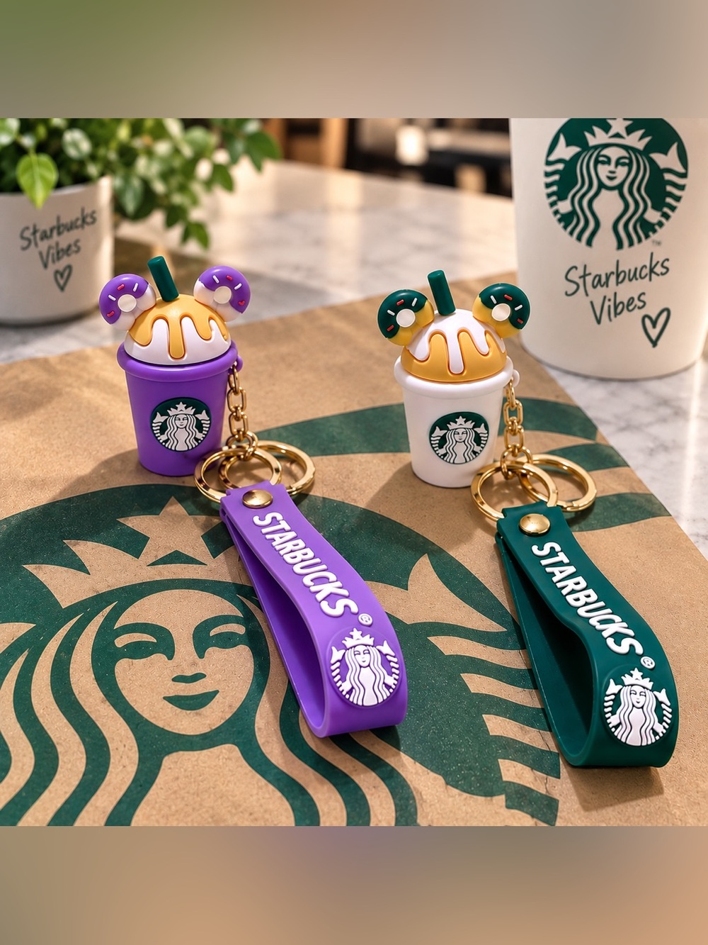 Starbucks  Cup Keychain Set